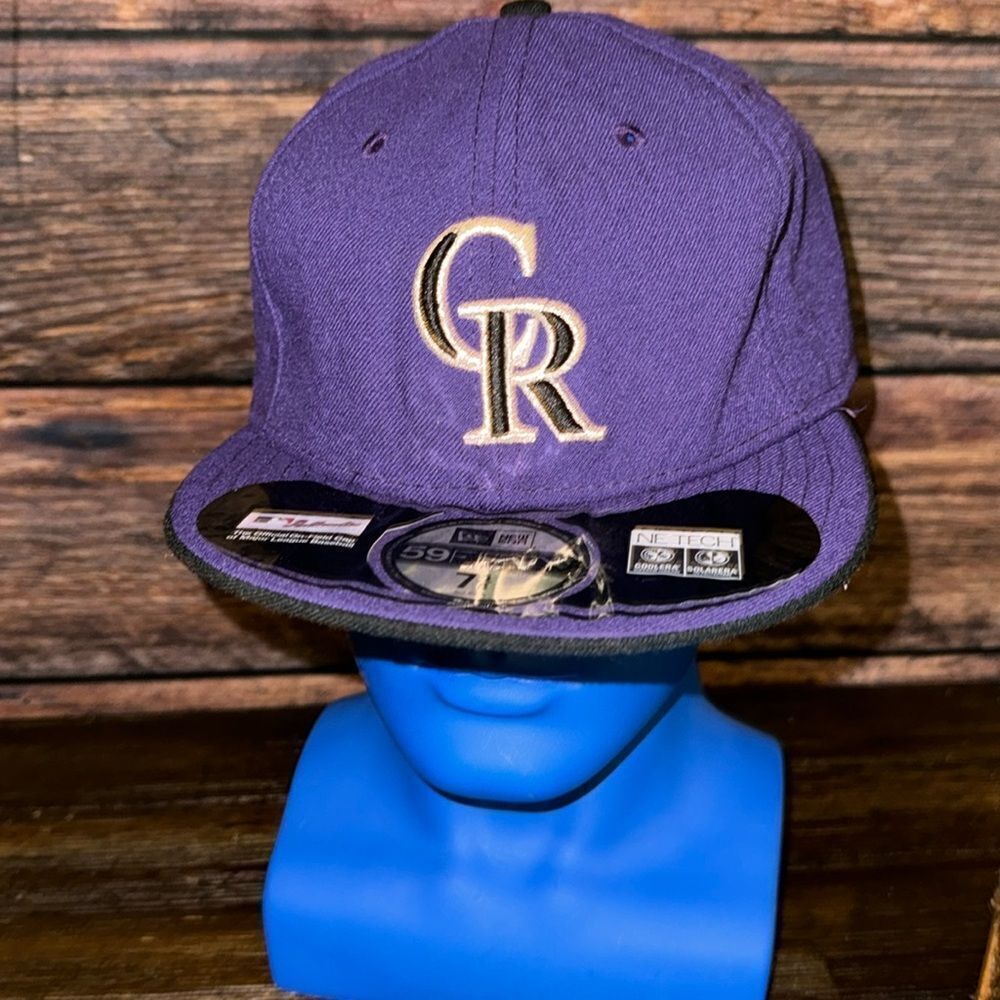 New Era 59Fifty Purple Fitted 7-5/8 Colorado Rockies Hat